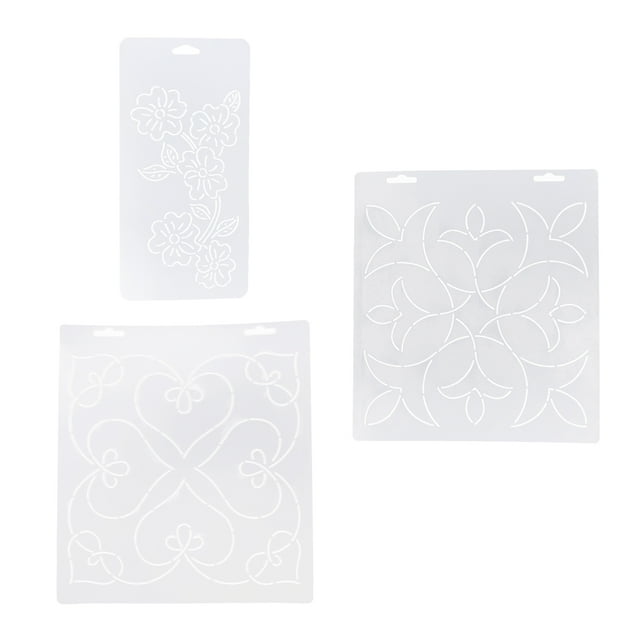 3 Pieces Semi-transparent Stencil Quilting Template Quilt Patchwork Tool