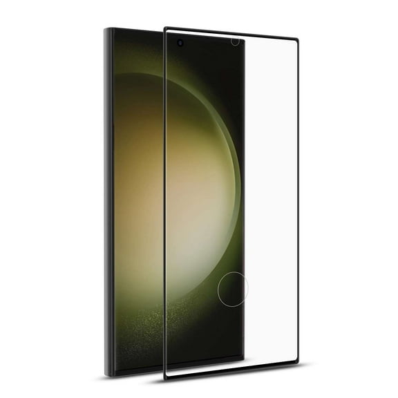 Bemz (2-Pack) Full Coverage Tempered Glass Screen Protector Shield (Finger Print Sensor Compatible) for Samsung Galaxy S23 Ultra - Black Edge Clear