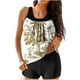 thumbnail image 1 of Trajes de Baño Modestos para las Mujeres Traje de Baño de Eslinga de Impresión de Hojas de Flores Multicolores, Cintura Alta Y Tops de Traje de Baño de Apoyo para las Mujeres, 1 of 6