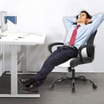 thumbnail image 2 of FDW Home Office Chair, Ergonomic Executive PU Leather, Rolling Metal Base Swivel, Arms Lumbar Support for Women, Men，White, 2 of 7