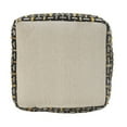 thumbnail image 4 of LR Home Medium Embroidered Geometric Indoor Square Pouf, Black/Yellow, 16" x 16" x 16", 4 of 5