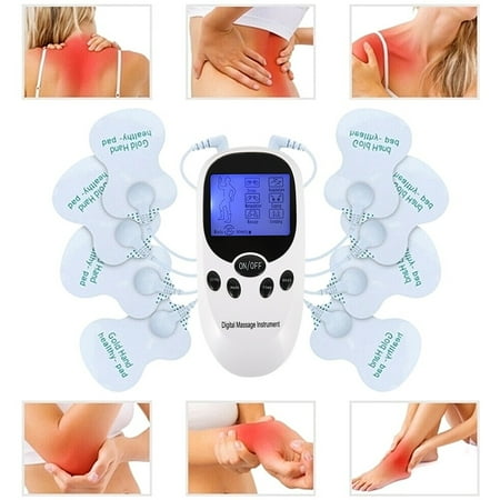 Tens Usb Machine Unit Electrical Massager Pulse Muscle Stimulator Dual Channel Rechargeable Electric Pulse with Color LCD Display Machine Pain Relief