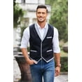 thumbnail image 2 of COOFANDY Mens Christmas Suit Vest Men's V-Neck Sleeveless Slim Fit Formal Jacket Suit Vest Business Dress Vests Casual Wedding Waistcoat, 2 of 10