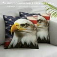 thumbnail image 3 of Jiayy  American Bald Eagle  Throw Pillow Cases, Eagle On USA Flag Cozy Pillow Cover Square " Cushion Case Pillowcase Decorative for Home Sofa Bedroom Car Office, 3 of 5