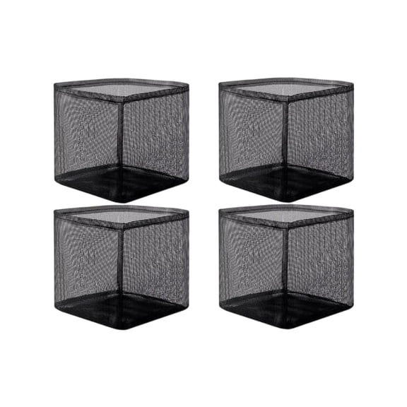 4 Pack Reusable Aquatic Pond Plant Grow Bags Square Mesh Net Pots for Water Garden Aquaponics and Hydroponic Systems 18x18x17cm