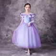 thumbnail image 3 of Princess Dress Costume Purple Princess Ball Gown Halloween Party Dress up for 3-12Y, 3 of 7