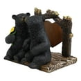 thumbnail image 4 of Ebros Romantic Kissing Black Bears Seated By Tree Logs Kitchen Napkin Holder 5"H, 4 of 8