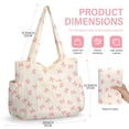 thumbnail image 5 of Gocvo Multiple Pockets Corduroy Bag, Large Tote Bag for Women, Ladies Bag Casual Hobo Handbags(Pink Bow), 5 of 9