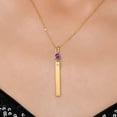 thumbnail image 3 of Gem Stone King 18K Yellow Gold Plated Silver Purple Amethyst Pendant Necklace for Women | 0.25 Cttw | Gemstone February Birthstone | Round 4MM | With 18 inch Chain, 3 of 6