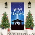 thumbnail image 5 of Santa Claus Full Coverage Door Cover - Waterproof Polyester Holiday Decoration Festive Front Door Decor Christmas Party Backdrop(A), 5 of 6