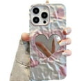 thumbnail image 6 of Compatible with iPhone Case,Cute Luxury Heart Makeup Mirror Wavy Curly Water Ripple Pattern Silicone [ Drop&Full Body Protection] Shockproof Cover Phone Case (Blue,iPhone 14 Pro), 6 of 6