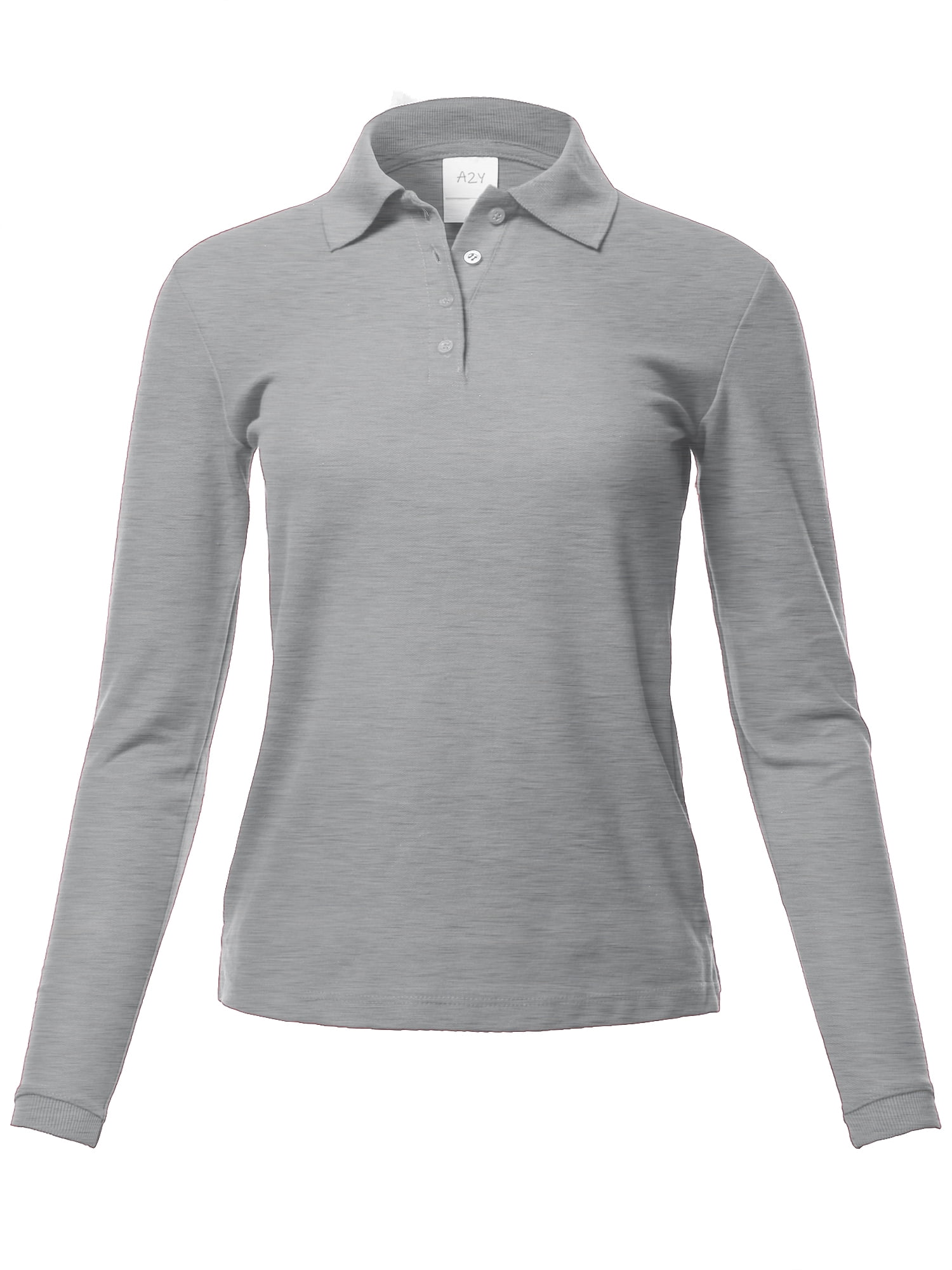 A2Y Womens Basic Casual Essentials 4-Button Junior-Fit PK Cotton Pique Polo Shirt