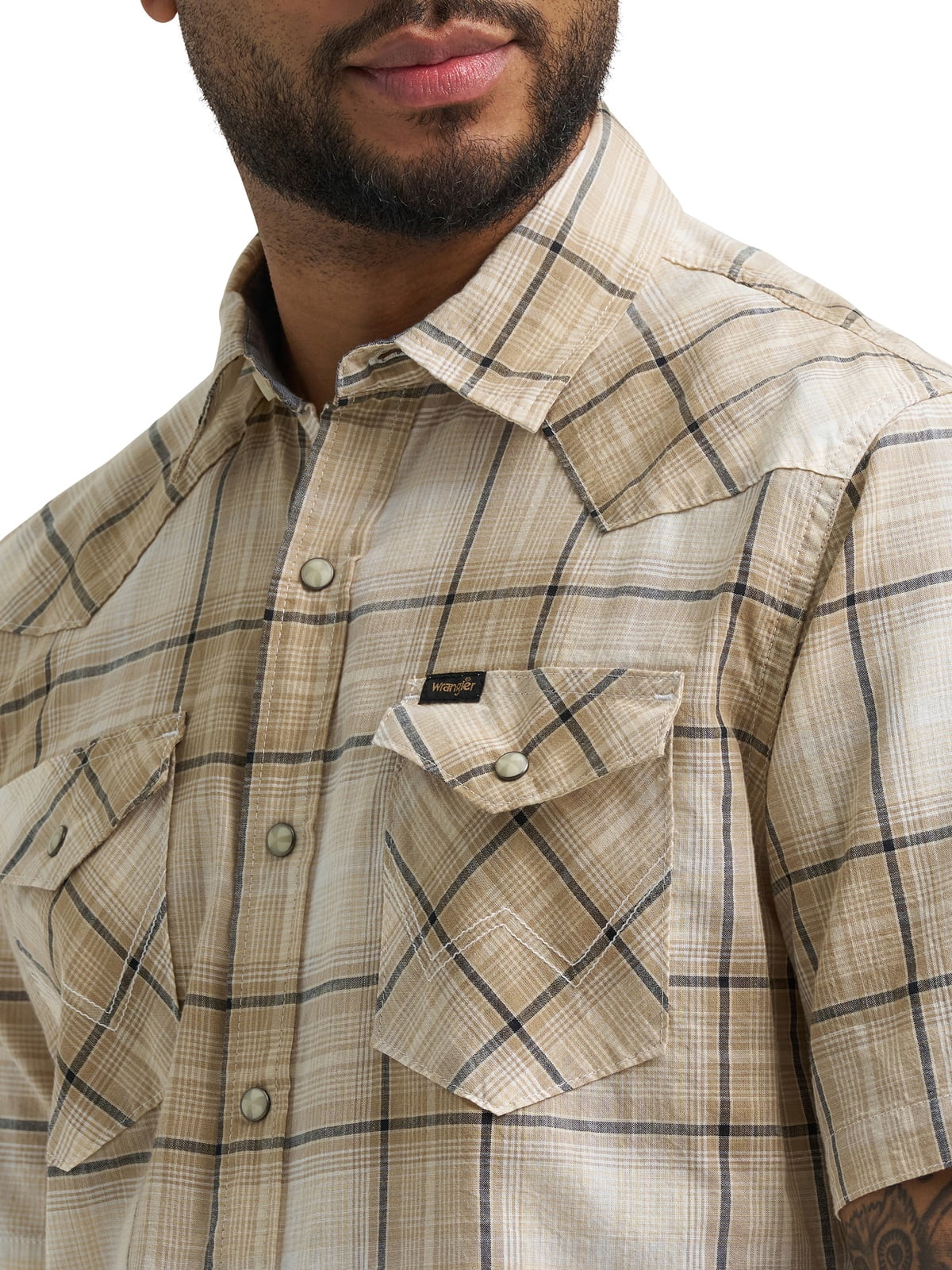 Wrangler® Men's Premium Short Sleeve Plaid Shirt, Sizes S-2XL