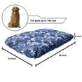 thumbnail image 2 of Philodendron Pet Bed, Pattern with Tropical Leaves, Chew Resistant Pad for Dogs and Cats Cushion with Removable Cover, 24" x 39", Cobalt Blue White, by Ambesonne, 2 of 4