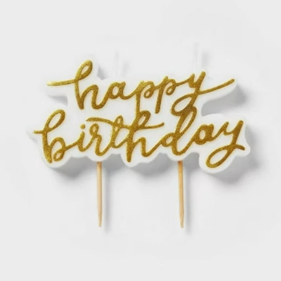 Gold Happy Birthday Candle - Spritz™