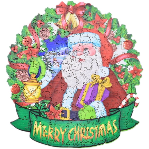 Madera De Papá Noel 3D De Navidad Para Adultos Niños Rompecabezas