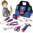 thumbnail image 1 of Ensemble d'Outils à Main pour Enfants 9 Pcs, Kit d'Outils Junior Bleu avec Sac de Rangement pour Garçons, Filles, Enfants Bricolage Construction et Menuiserie, 8 Ans et Plus (Bleu), 1 of 6