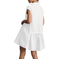 thumbnail image 5 of Summer Short Sleeve Womens Sweatshirt Dresses V Casual Oversized Patchwork Mini Dress, 5 of 6
