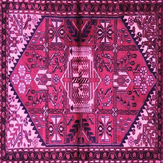 Ahgly Company Indoor Square Persian Pink Traditional Area Rugs, 6' Square