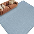 thumbnail image 2 of Sky Blue 5x8 Area Rugs, Farmhouse Burlap Solid Blue Color Modern Linen Texture Non-Skid Rubber Backing Large Rectangle Rugs - Living Room Bedroom Home Office, Indoor Floor Mat Carpets Washable Rug, 2 of 9