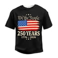 thumbnail image 4 of Youpwaven Men's 250th Anniversary USA Waffle Knit T-Shirt, America 250 Merchandise Patriotic We The People Tee, 1776-2026 Independence Day Flag Print Casual Top, 4 of 4