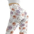 thumbnail image 5 of DISNIMO Flower Printed High Waisted Yoga Pants Leggings for Women, Breathable Yoga Pants Tummy Control Workout Leggings for Gym Sports, White, L, 5 of 6