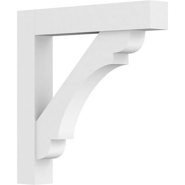 Ekena Millwork BKTP03X24X24OLY05 Support PVC de Qualité Architecturale Olympique Standard avec Extrémités de Bloc - 3 x 24 x 24 Po.