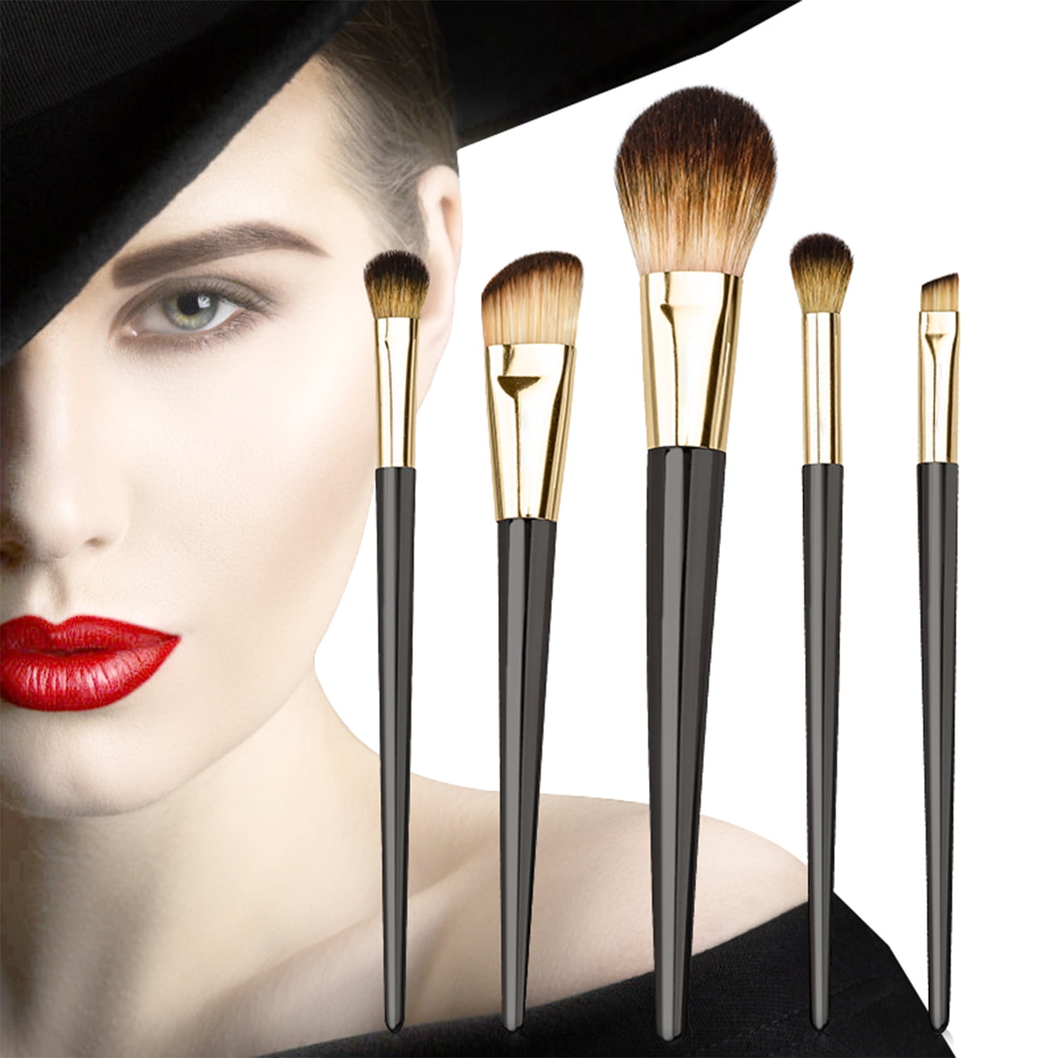 HONGGE Start the Day Beautifully Makeup Brush Kit, Set of 5