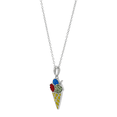 thumbnail image 2 of Women's Finecraft Ice Cream Cone Pendant Necklace with Crystals in Sterling Silver, 18", 2 of 4