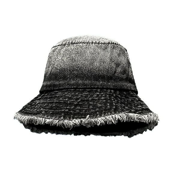 Audhol Hats for Women Japanese Retro Cowboy Fisherman Hat Female Summer Big Head Around The Bucket Basin Hat To Make Old Sunblock and Sunblock Face Small Hat Hat Black One Size