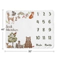 thumbnail image 4 of Sweet Jojo Designs Watercolor Woodland Forest Animals Multicolor Fleece Milestone Baby Blanket 3 Piece Set, 4 of 6