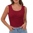 thumbnail image 1 of Tii.MM Summer Womens Tank Tops 2025 Clothes Square Neck Slim Fitted Sleeveless Shirts for Women Ribbed Basic Top, 1 of 6