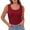 Wine, variant on Womens Scoop Neck Tank Tops Ribbed Wide Strap Sleeveless Summer Tops Casual Basic Shirt