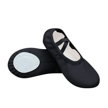 ZACPNCV Ballet Shoes for Girls Elastic Arch Ballet Slippers Dance Shoes for Toddler for Perform Dance Yoga Black 5-6 Years