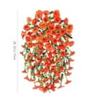 thumbnail image 3 of BANEX 1 PCS Artificial Hanging Flowers Fake Plants Outdoor,Silk Morning Glory Faux Flowers with Eucalyptus Leaves,UV Resistant Realistic Hanging Plants for Home Garden Decor Orange, 3 of 6