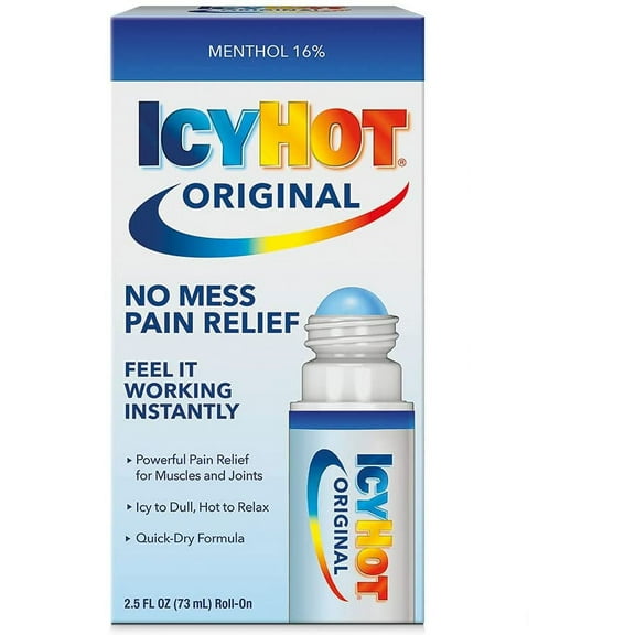 2 Pack Icy Hot No Mess Applicator Maximum Strength Pain Relieving 2.5 fl oz Each