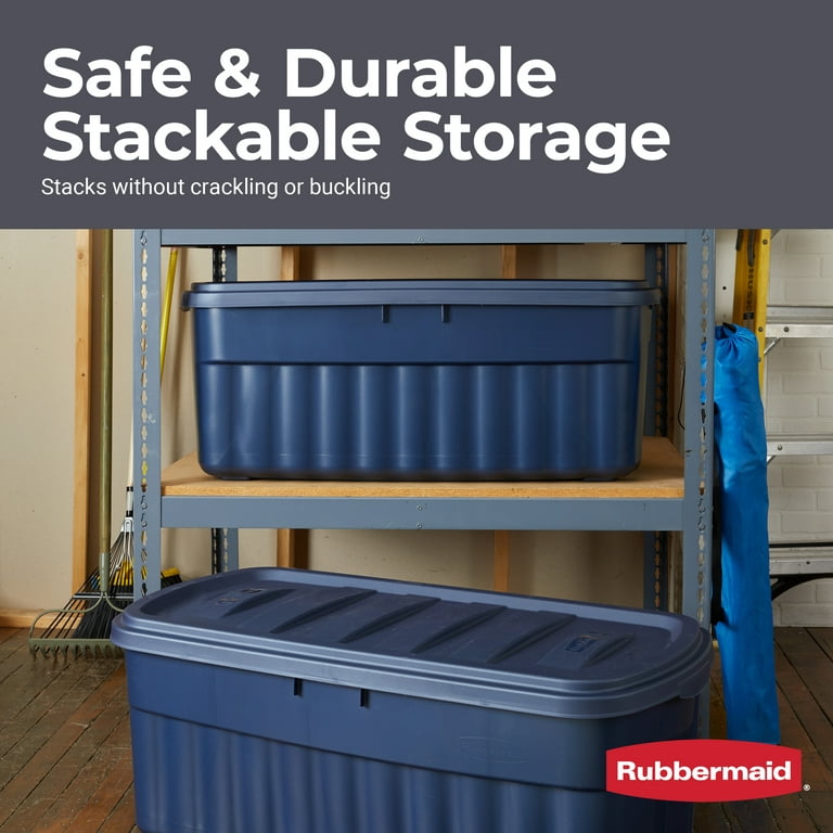 Rubbermaid 18 Gal. Stackable Storage Container, Dark Indigo