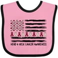 thumbnail image 3 of Inktastic Head and Neck Cancer Awareness- Flag and Ribbon Boys or Girls Baby Bib, 3 of 4