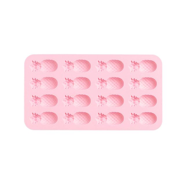 Molde de silicona con forma de piña en 3D de 16 cavidades para hornear pasteles de mousse de chocolate, postres franceses, repostería, color rosa