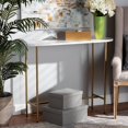 thumbnail image 5 of Baxton Studio Samuel Moderne et Contemporain Table de Console en Métal Fini Or avec Table en Faux Marbre, 5 of 5