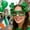 119#D, variant on Green Prop Glasses with Shamrock Shape, Festive Eyewear Frame for Party Photos and Celebrations, Lightweight Plastic with Clover Leaf Design, Unisex for Adults and Teens