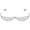 Silver, variant on Half Frame Rhinestones Glasses V Shape No Lens Crystal Sunglass Face Jewelry