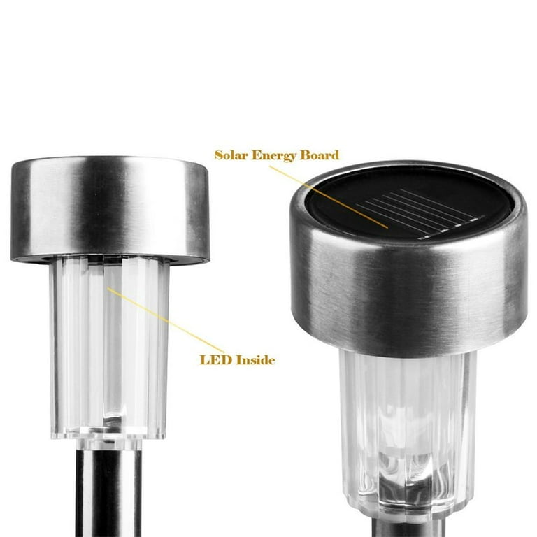 EpicGadget(TM) 5pcs Pack Color Changing (RGB) Stainless Steel Solar Path Lights for Outdoor Landscape Lighting. Solar Pathway Lights for Lawn, Patio, Yard, Walkway, Driveway, and Garden Landscape