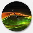 thumbnail image 1 of DesignArt Abstract Green Yellow in Black Large Wall Clock, 1 of 2