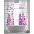 thumbnail image 4 of Purple Pink Christmas Tree Sheer Curtains 108 Inch Length 2 Panels Set, Xmas Snowflake Plaid Voile Window Treatment Semi Sheer Long Curtains Drapes for Bedroom/Living Room/Kitchen 52"x108"x2, 4 of 7