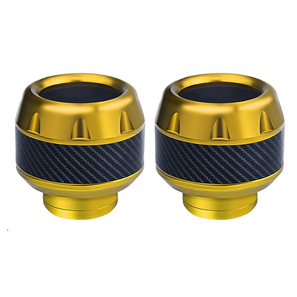 Paquete de 2 protectores de aleación de aluminio Sonducket para motocicleta copas de horquilla delanteras Crash Bicicletas eléctricas Oro
