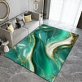 thumbnail image 3 of Emerald Green Marble Area Rugs, Gradient Art Apartment Carpet, Rug Pad Fuzzy Plush Soft with Non-Slip Backing Apply to Home Nursery College Dorm,2x3ft, 3 of 6
