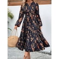 thumbnail image 6 of Jaimenalin Women'S Long Sleeve Maxi Dress Chiffon Guest Dresses Floral Dress Flower Color L, 6 of 8
