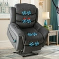 thumbnail image 3 of Bonzy Home Dual Motor Large Power Lift Recliner Chair for Elderly, Electric Recliner with Massage and Heat, Heavy Duty Reclining Chair, Lay Flat Sleeper for Living Room Bluish Gray, 3 of 8