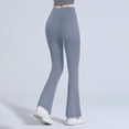 thumbnail image 5 of YWDJ Bootcut Leggings for Women Plus Size Petite High Waist Workout Pants Full Length Curvy Casual Long Flare Workout Pants for Work out Pull on Solid Yoga Lightweight Blue S Breathable Gym Clothes, 5 of 5